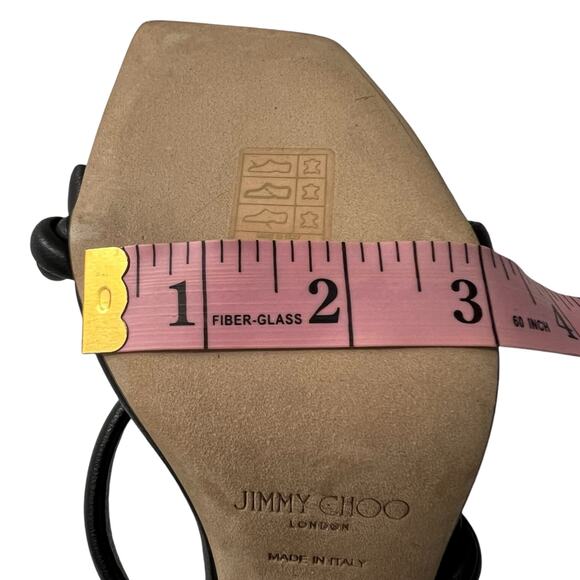 JIMMY CHOO Diosa Leather Mules EU 36 US 5 - 5.5 Black Twisted Strap Sandals - Picture 10 of 12